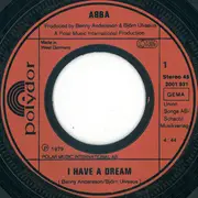 7inch Vinyl Single - Abba - I Have A Dream - Injected Labels