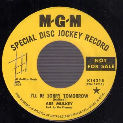 Abe Mulkey - Until I Met You / I'll Be Sorry Tomorrow
