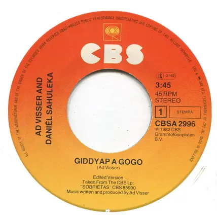 Ad Visser & Daniel Sahuleka - Giddyap A Gogo