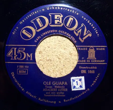 Adalbert Lutter Mit Seinem Orchester - Jalousie / Olé Guapa