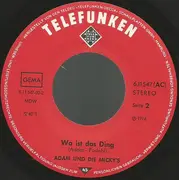 7inch Vinyl Single - Adam Und Die Micky's - Alles Alles Ist Vergänglich Nur Der Kuhschwanz Der Bleibt Länglich