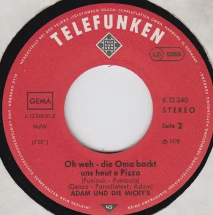 Adam Und Die Micky's - Im Wagen Vor Mir ... Fährt So'n Alte Simple