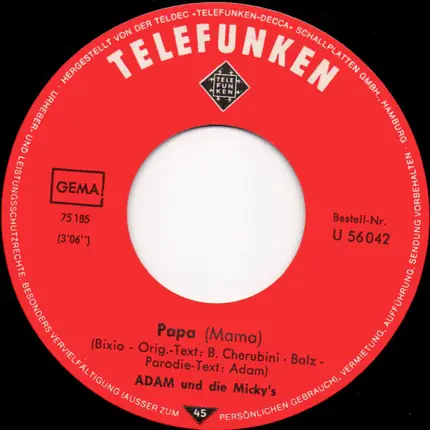 Adam Und Die Micky's - Papa (Mama)