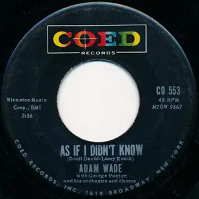 Adam Wade - As If I Didn't Know / Playin' Around