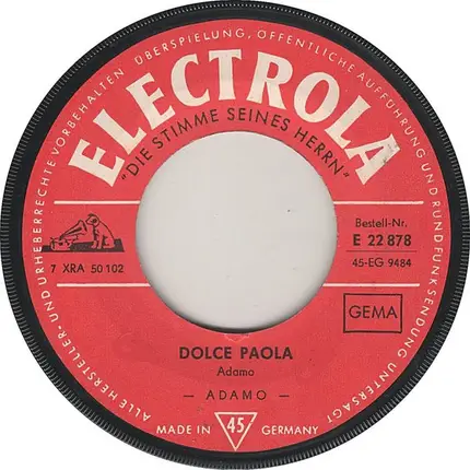 Adamo - Dolce Paola / A Vot' Bon Coeur