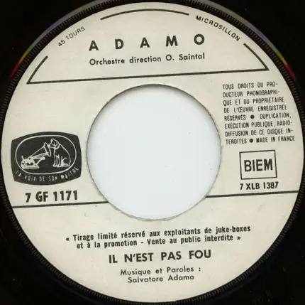 Adamo - F...Comme Femme / Il N'Est Pas Fou