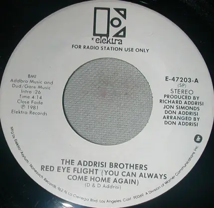 Addrisi Brothers - Red Eye Flight (You Can Always Come Home Again)