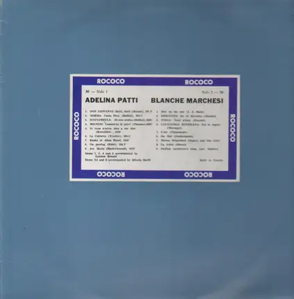 Adelina Patti, Blanche Marchesi - Don Giovanni, Tosca, ...
