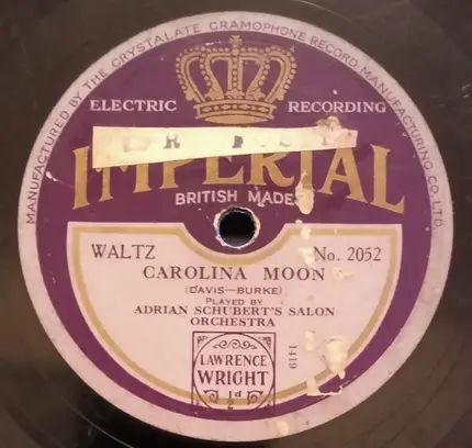 Adrian Schubert's Salon Orchestra / The Rose Room Orchestra - Carolina Moon / Glad Rag Doll