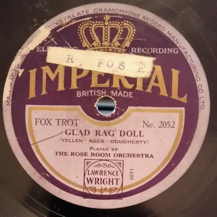 Adrian Schubert's Salon Orchestra / The Rose Room Orchestra - Carolina Moon / Glad Rag Doll