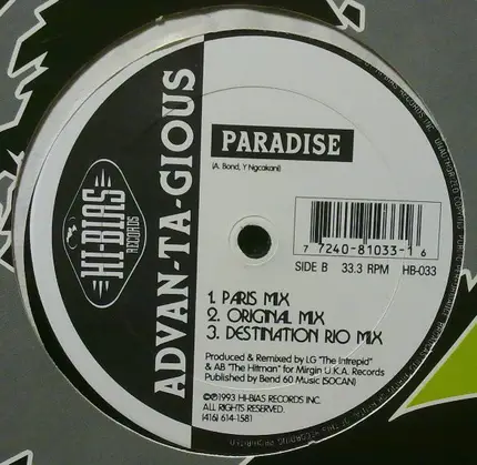 Advan-Ta-Gious - Colour Of Love / Paradise