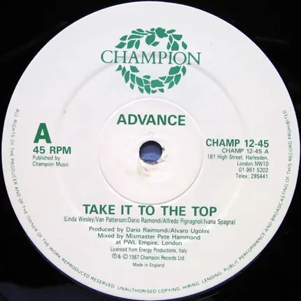 Advance - Take It To The Top