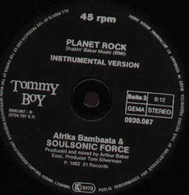 Afrika Bambaata & Soulsonic Force - Planet Rock