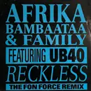 12inch Vinyl Single - Afrika Bambaataa & Family Featuring UB40 - Reckless - Black Labels