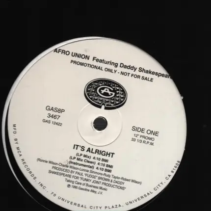 Afro Union Featuring Daddy Shakespeare - It's Alright