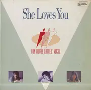 12inch Vinyl Single - Akiko Kobayashi , Eiko Kamata , Takako Okamura - She Loves You - Fun House Ladies' Vocal - Promo / Single Sided + Insert