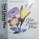 LP - Akiko Kobayashi , Eiko Kamata , Takako Okamura - She Loves You - OBI + Insert