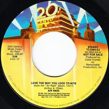 Air Raid - Love The Way You Look To-Nite