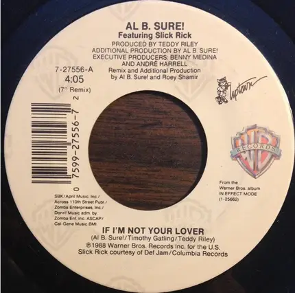Al B. Sure! Featuring Slick Rick - If I'm Not Your Lover