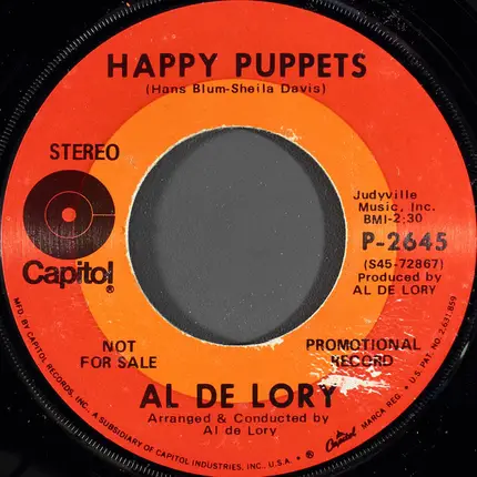 Al De Lory - Midnight Cowboy / Happy Puppets