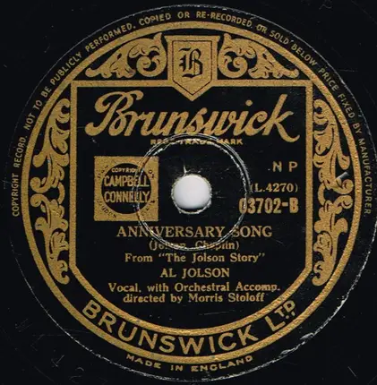 Al Jolson - Avalon / Anniversary Song