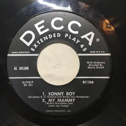 Al Jolson - Songs He Made Famous Vol.1, Part 2
