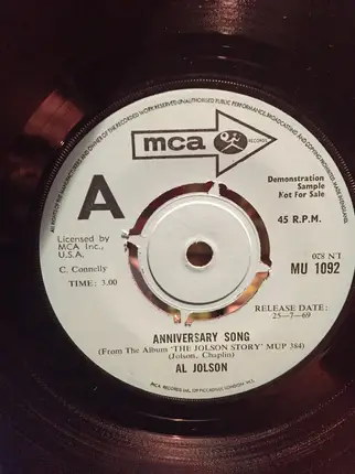 Al Jolson - Rock-a-bye-your Baby With A Dixie Melody / Anniversary Song