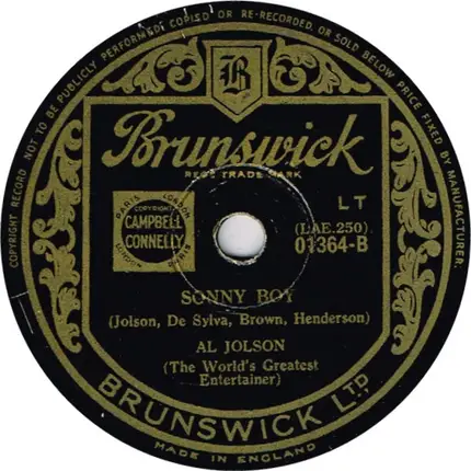 Al Jolson - There's A Rainbow 'Round My Shoulder / Sonny Boy