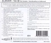 CD - Al Jolson - Volume III - The Twenties From Broadway To Hollywood