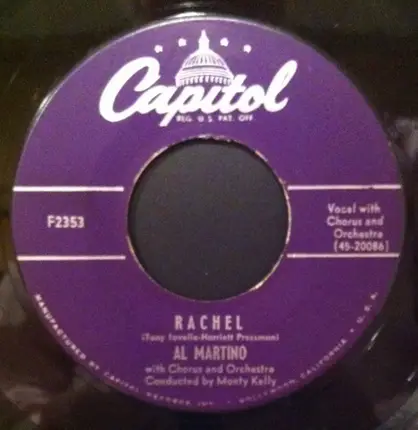 Al Martino - One Lonely Night / Rachel
