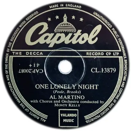 Al Martino - Rachel / One Lonely Night