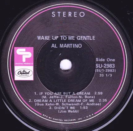 Al Martino - Wake Up To Me Gentle