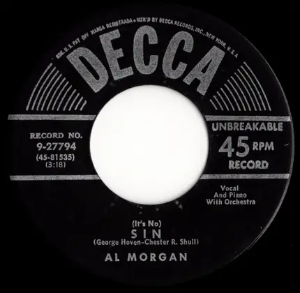 Al Morgan - Jealous Eyes / (It's No) Sin