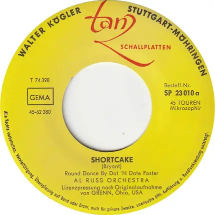 Al Russ Orchestra - Elmer's Tune / Shortcake