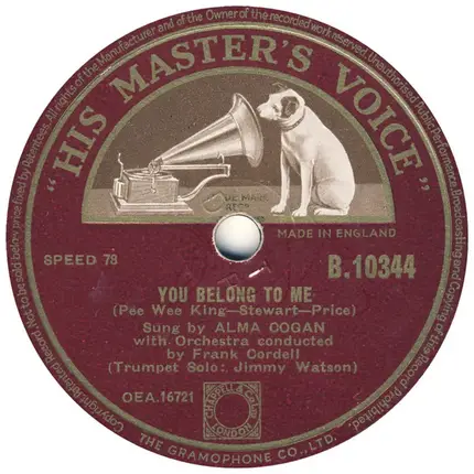Alma Cogan - I Went To Your Wedding / You Belong To Me