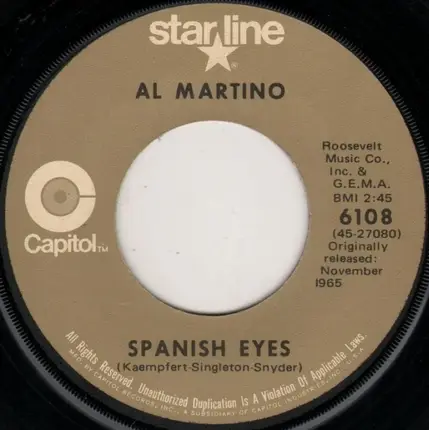 Al Martino - Melody Of Love / Spanish Eyes