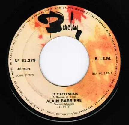 Alain Barrière - Je T'attendais