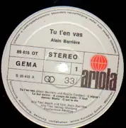 LP - Alain Barrière - Tu T'En Vas