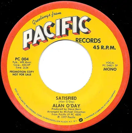 Alan O'Day - Satisfied