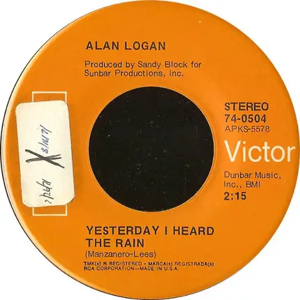 Alan Logan - Yesterday I Heard The Rain