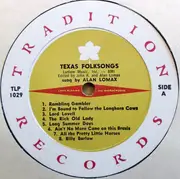 LP - Alan Lomax - Texas Folk Songs - Mono