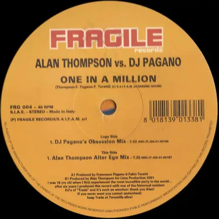 Alan Thompson vs. Pagano - One In A Million