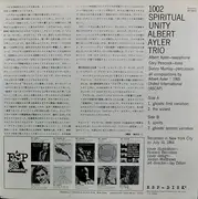 LP - Albert Ayler Trio - Spiritual Unity - Mono