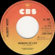 7inch Vinyl Single - Albert West - Memory Of Life