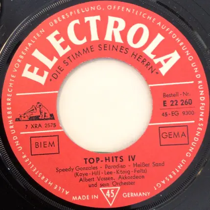 Albert Vossen Und Sein Orchester - Top-Hits 4