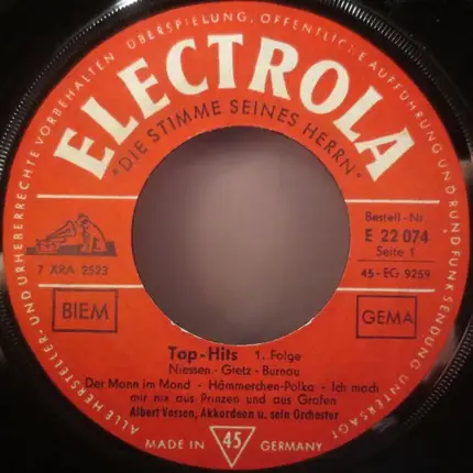 Albert Vossen Und Sein Orchester - Top-Hits 1. Folge