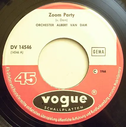 Albert Van Dam And Orchestra - Zoom Party / Natasha