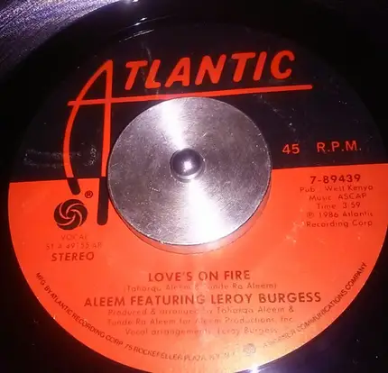 Aleem Featuring Leroy Burgess - Love's On Fire