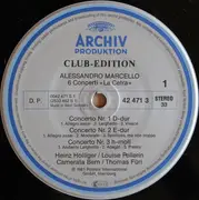 LP - Marcello - Heinz Holliger , Luise Pellerin , Camerata Bern - 6 Concerti 'La Cetra' - Club-Edition