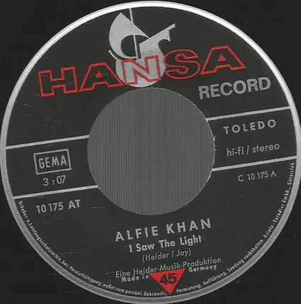 Alfie Khan - I Saw The Light